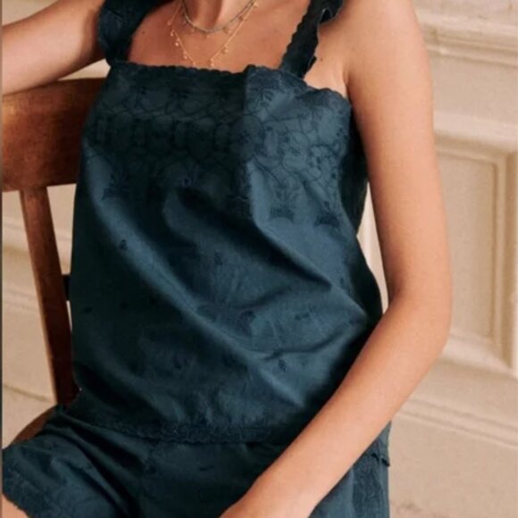 NWT Sezane Joséphine, Cerulean blue Pajama Set, US10 / EU42 - Picture 1 of 12